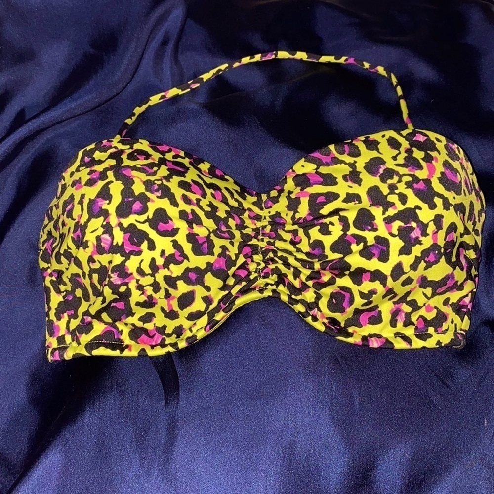 Victoria's Secret Swimsuit Top Padded Animal Print 32C